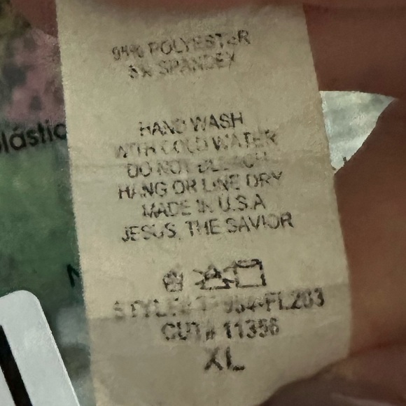 1231 Blue Floral A-Line Dress with 3/4 Sleeves and Crew Neck - Picture 4 of 5